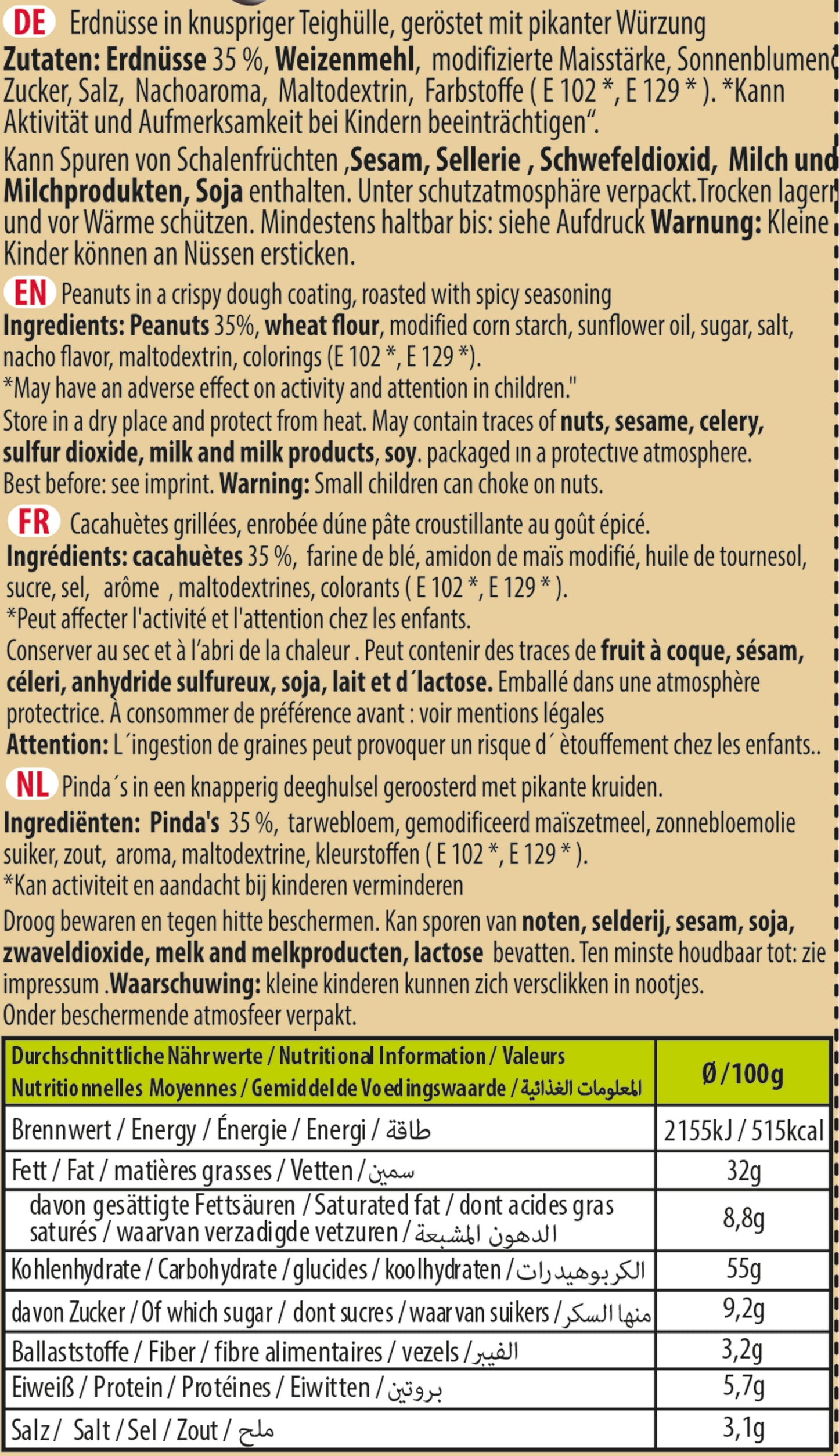Mr. Cloud Erdnusskerne Nacho – in knuspriger Teighülle (85g)