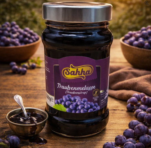 Sahha Traubenmelasse (Traubensirup) – Natürliche Süße aus Trauben