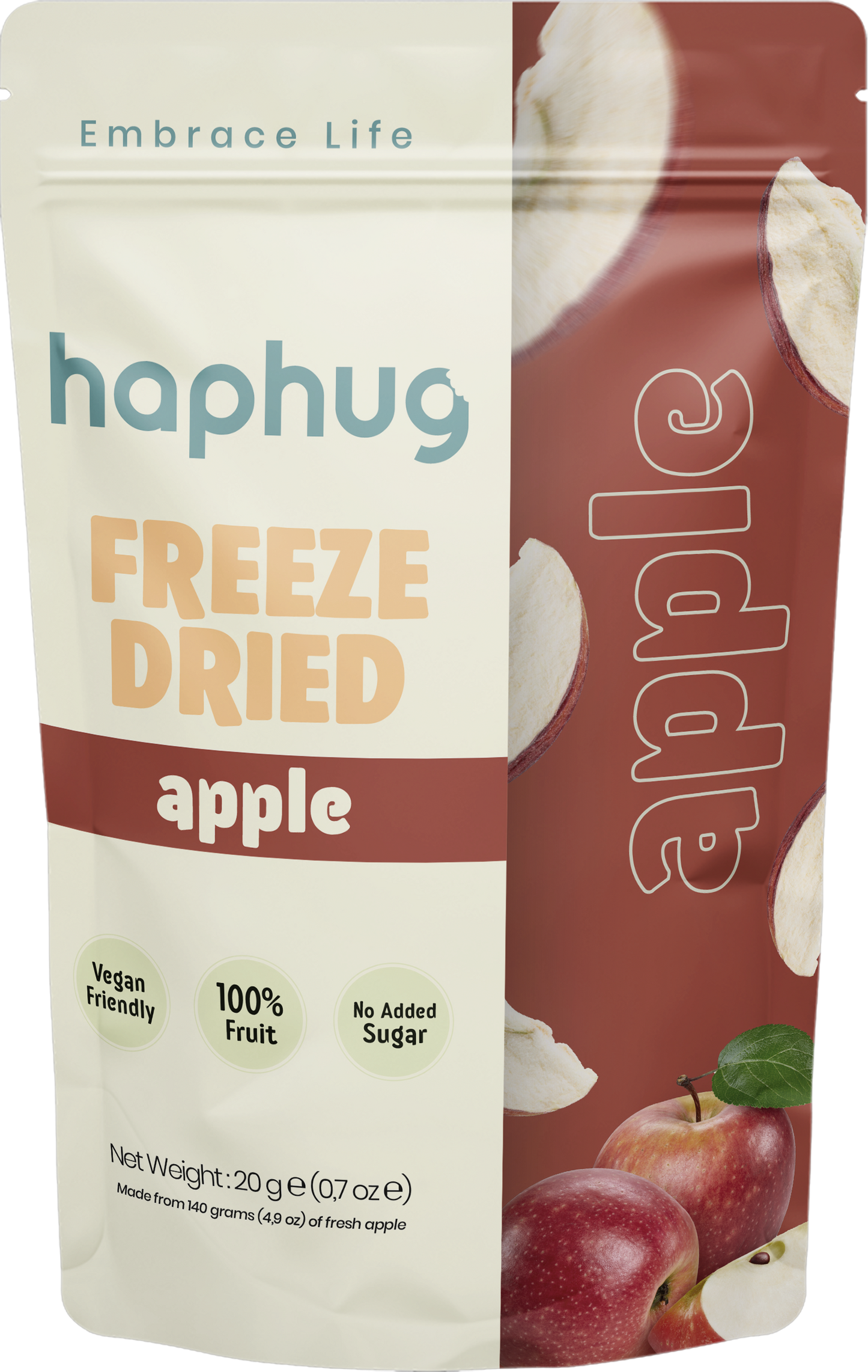 Haphug Gefriergetrocknete Apfelstücke – 20 g