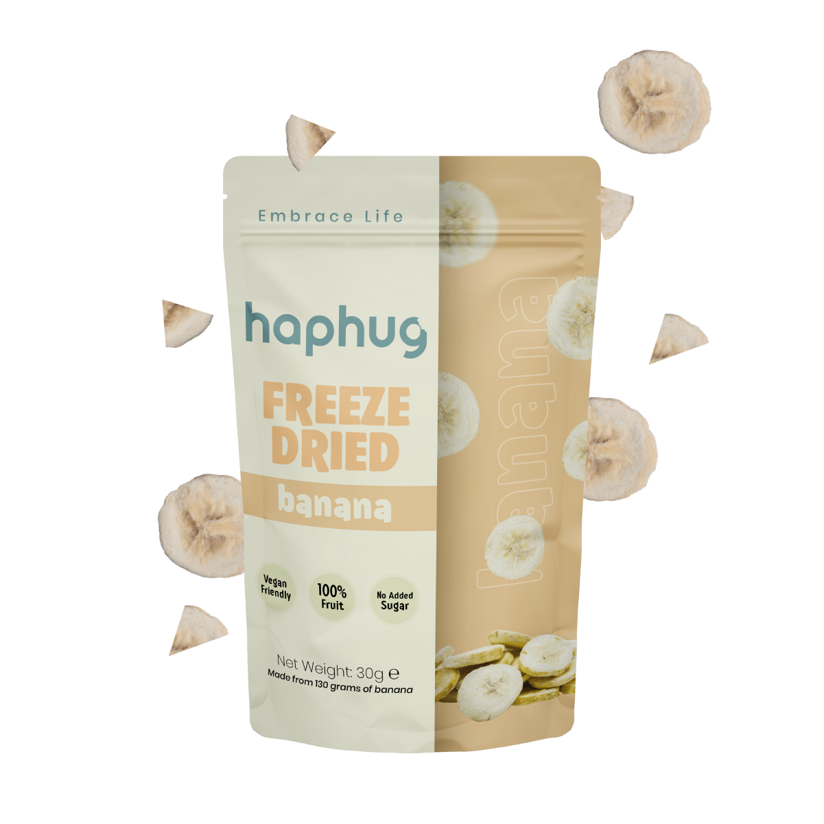 Haphug Gefriergetrocknete Bananen – 30 g