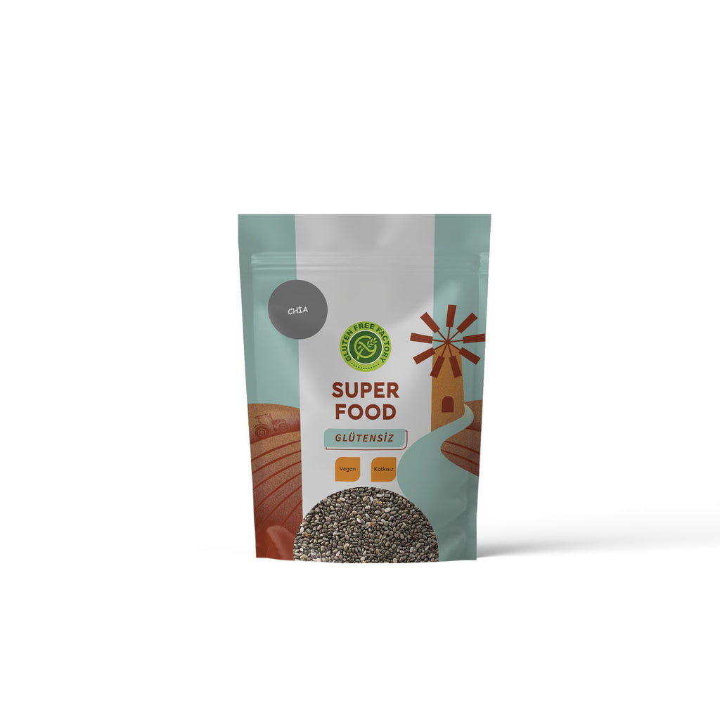 1 kg'lık pakette glutensiz chia tohumu – sağlıklı kahvaltılar ve soslar için mükemmel.