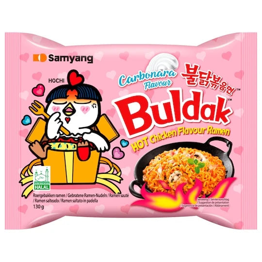 Samyang Buldak Carbonara Hot Chicken Flavour Ramen 130 g – Cremig, würzig & scharf