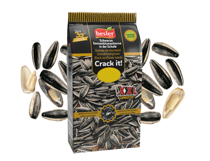 Besler Premium Schwarze Sonnenblumenkerne XXL Dakota – Extra gesalzen 250 g