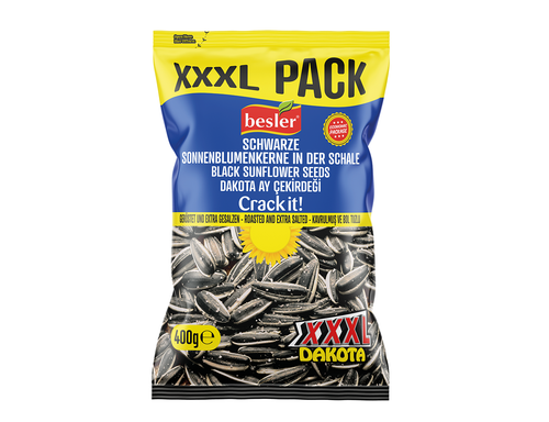Besler Premium Black Sunflower Seeds XXL Dakota – Extra Salted 400 g (XXXL Pack)