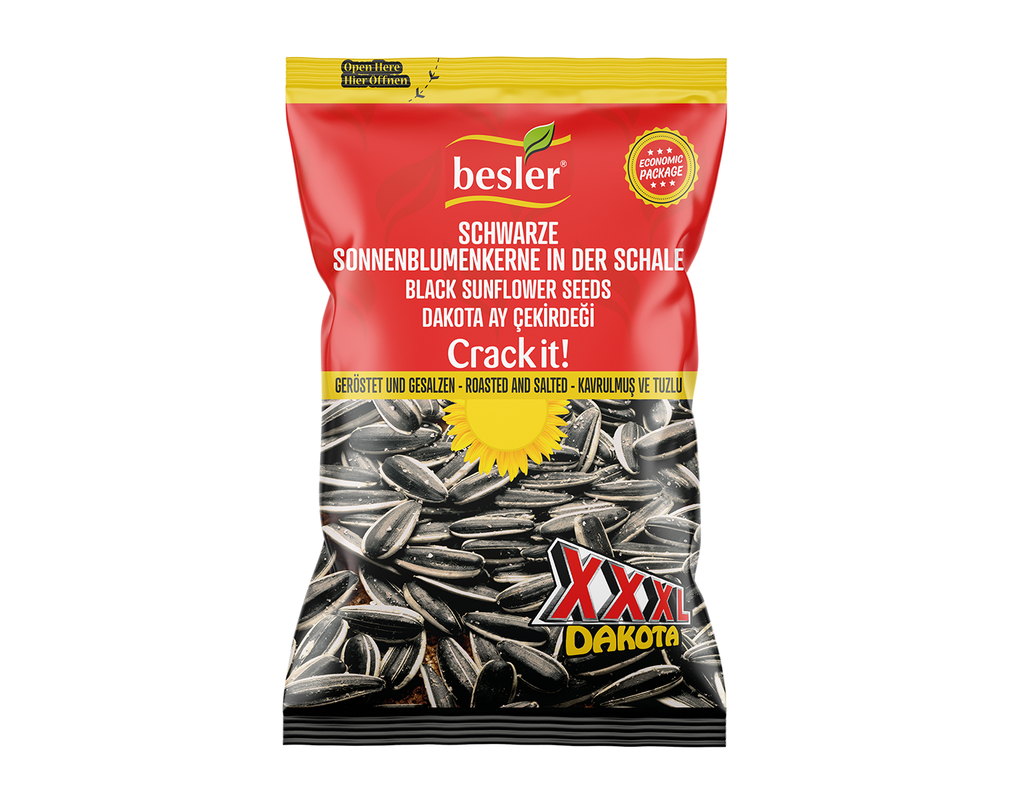 Besler Premium Black Sunflower Seeds XXL Dakota – Roasted &amp; Salted 125 g (Eco-Pack)