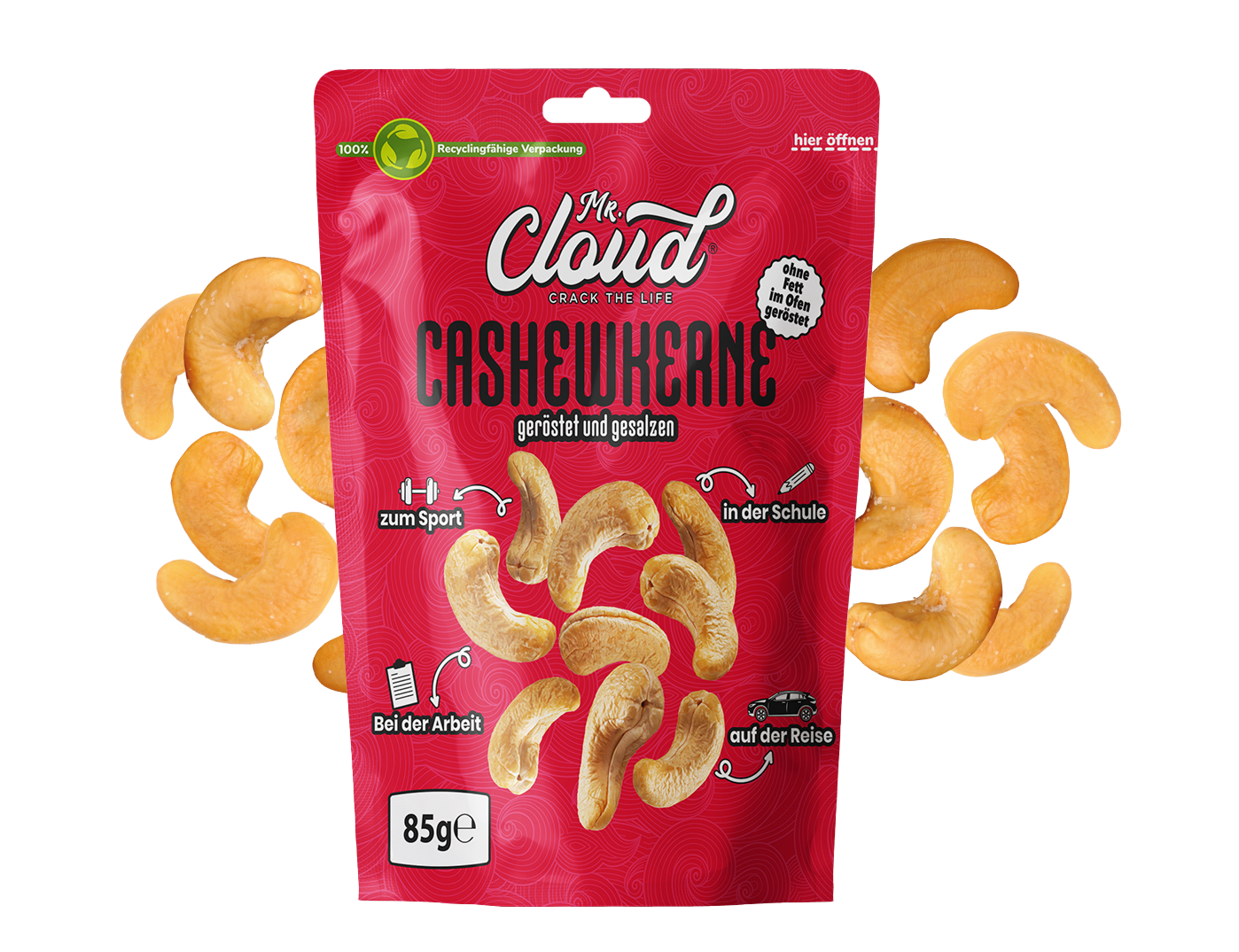 Mr. Cloud Cashewkerne – geröstet & gesalzen (85g)