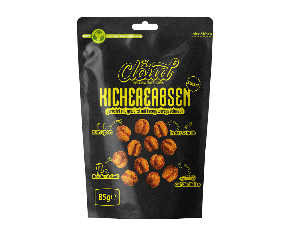 Mr. Cloud Nohutları – baharatlı, kavrulmuş ve taco baharatlı (85g)