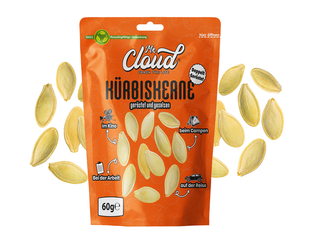 Mr. Cloud Kabak Çekirdeği – Çift Kavrulmuş ve Tuzlu (60g)