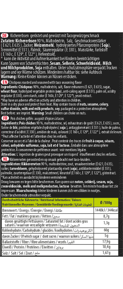 Mr. Cloud Kichererbsen – scharf, geröstet & mit Tacogewürz (85g)
