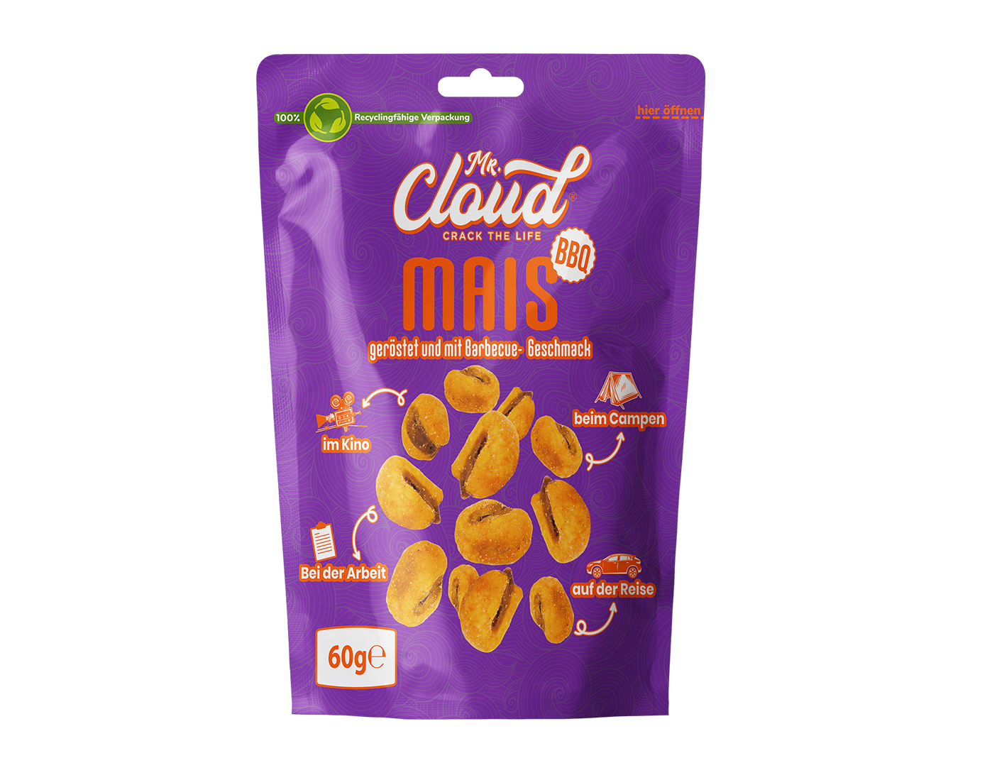 Mr. Cloud Mais BBQ – geröstet & würzig (60g)
