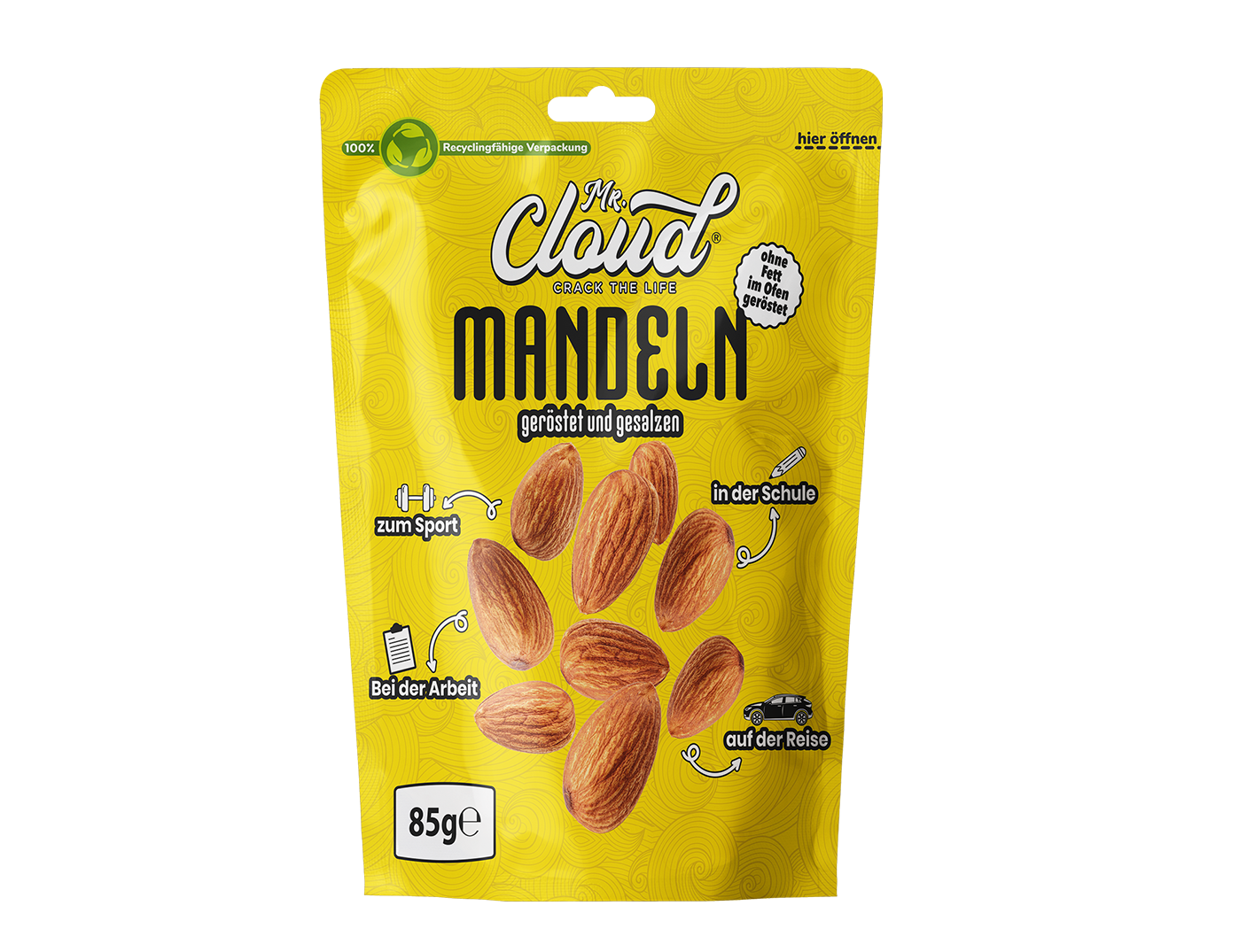 Mr. Cloud Bademleri – kavrulmuş ve tuzlanmış (85g)