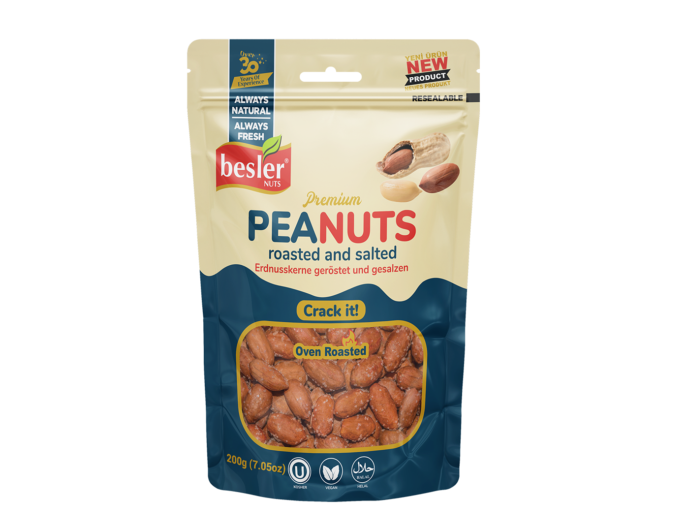 Besler Premium Erdnüsse 200 g – Geröstet & Gesalzen