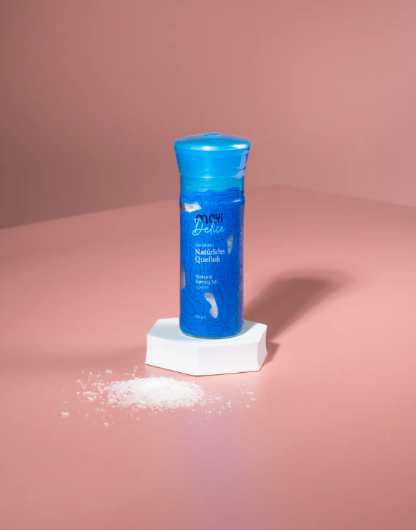 MAYI Quellsalz grobkörnig mit Salzmühle - 110 g
