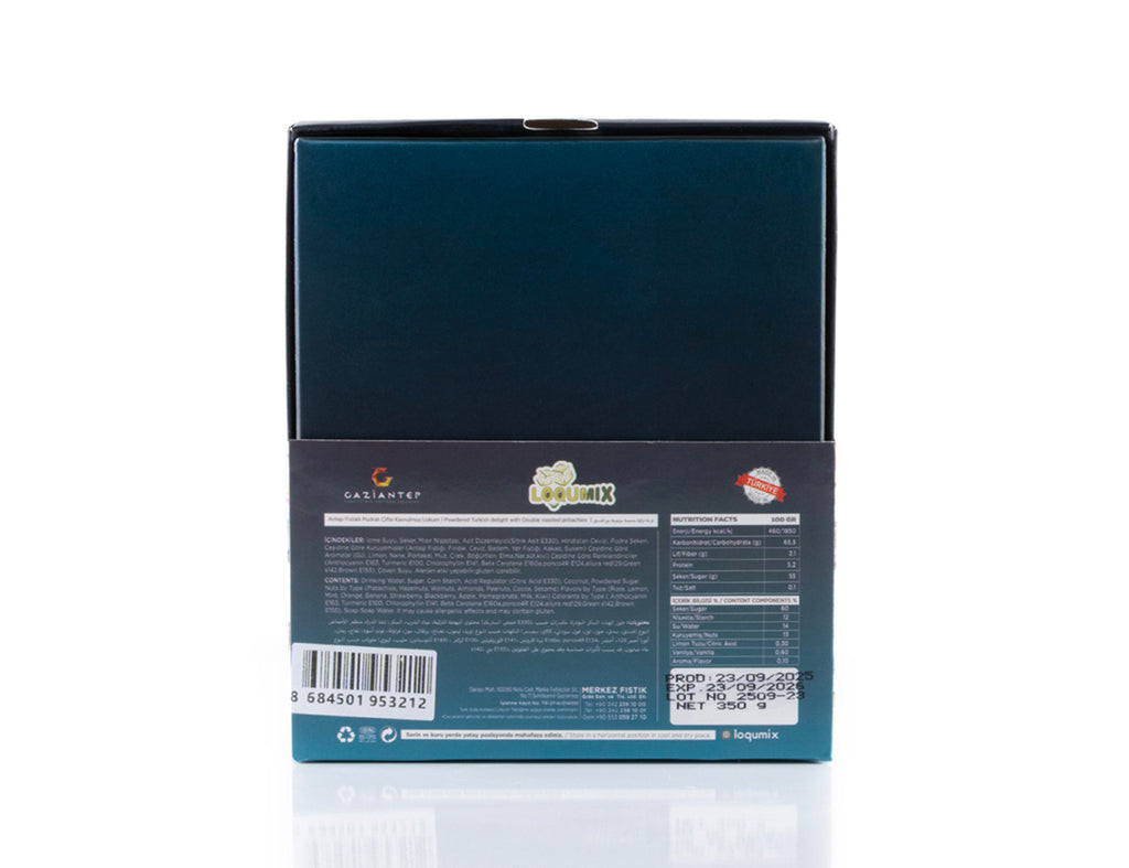 Fıstıklı Lokum Çift Kavrulmuş Şekerli 350 gr