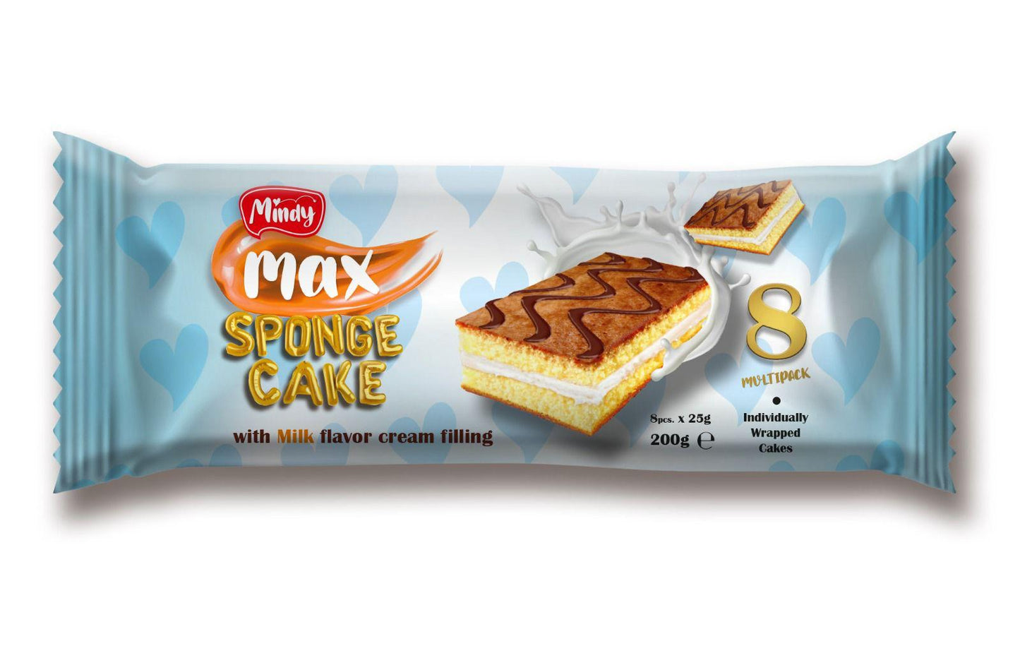 Mindy Max Sponge Cake Milk – Milch-Sponge Cake (200 g, 8 Stück)