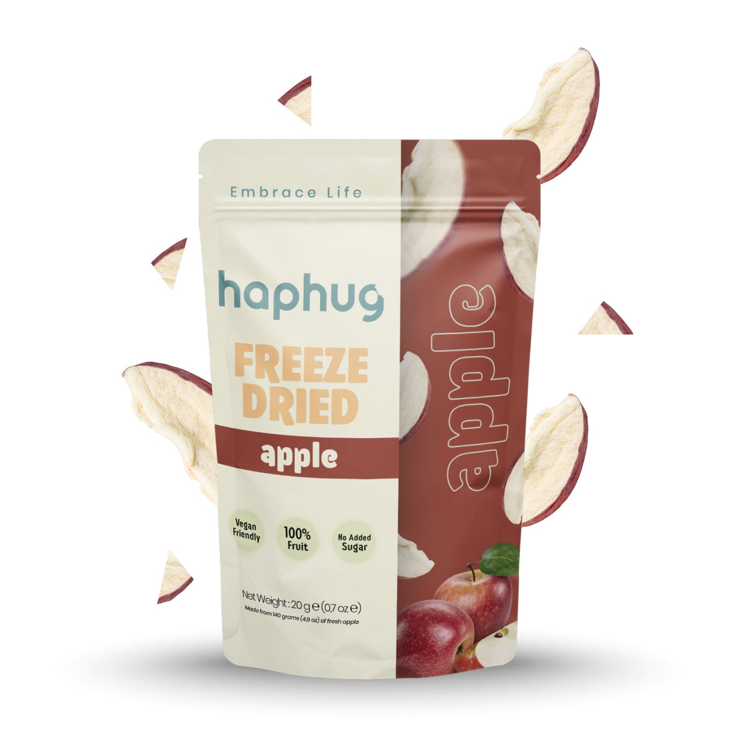 Haphug Gefriergetrocknete Apfelstücke – 20 g