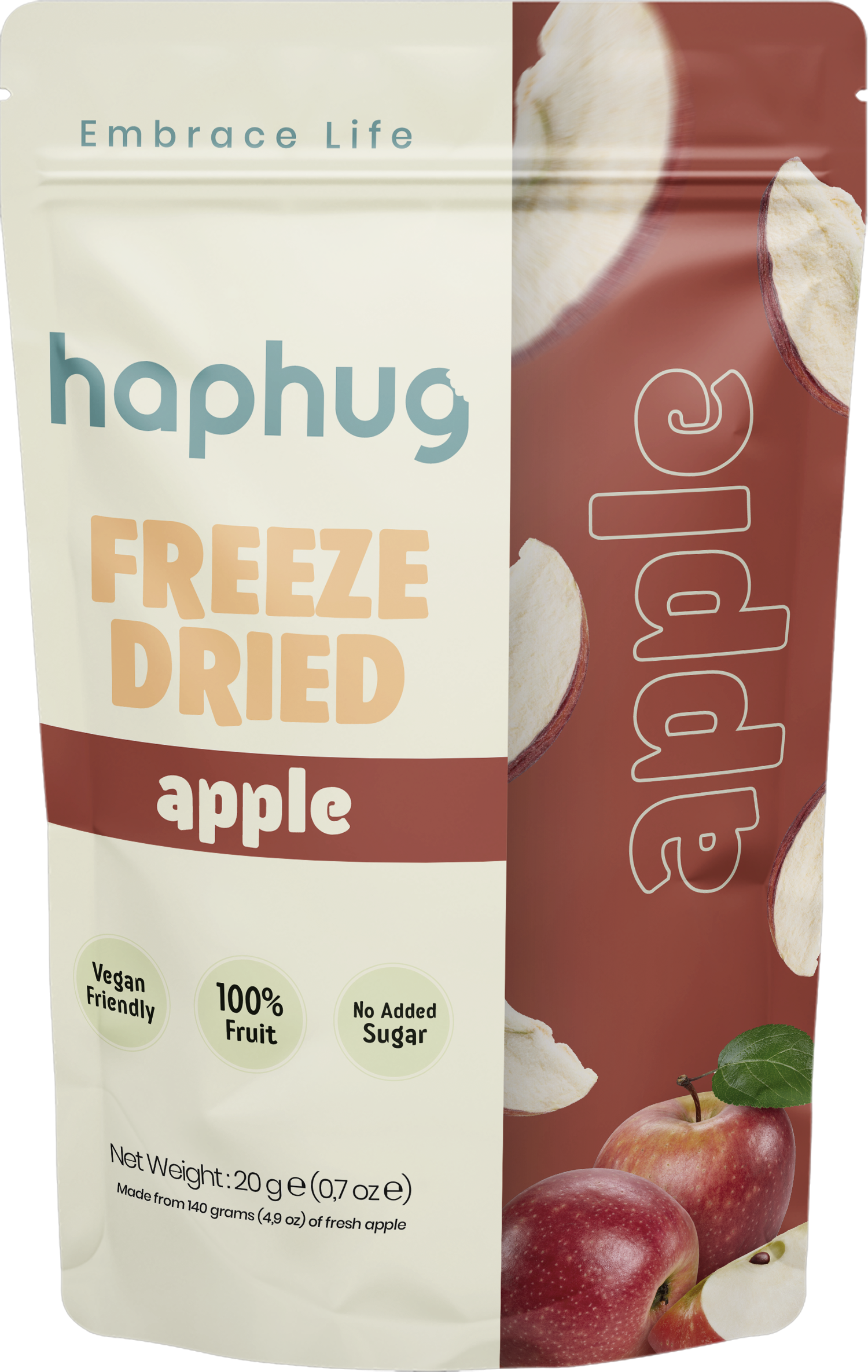 Haphug Dondurularak Kurutulmuş Elma Parçaları – 20 g