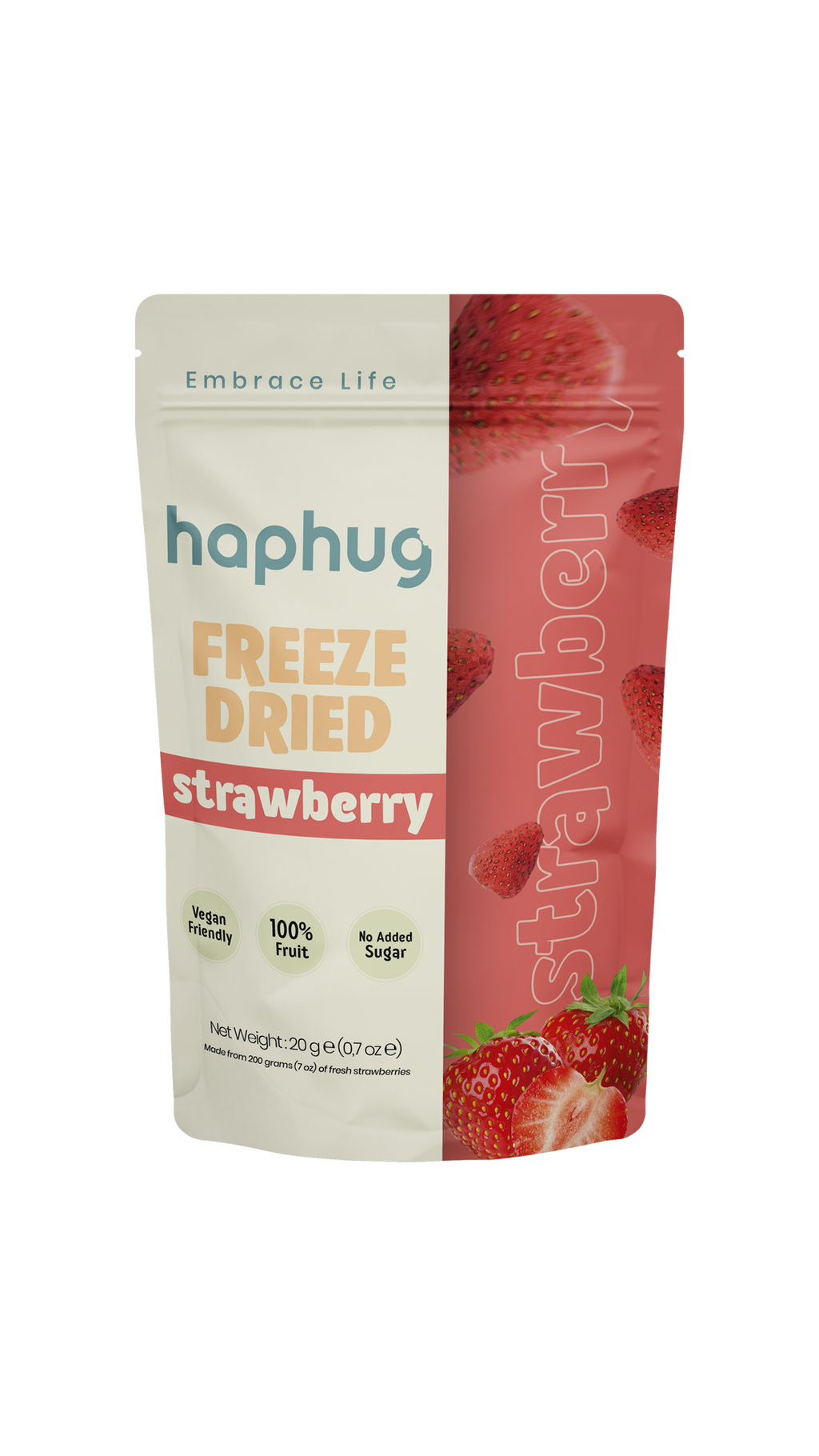 Haphug Gefriergetrocknete Ganze Erdbeeren – 20 g