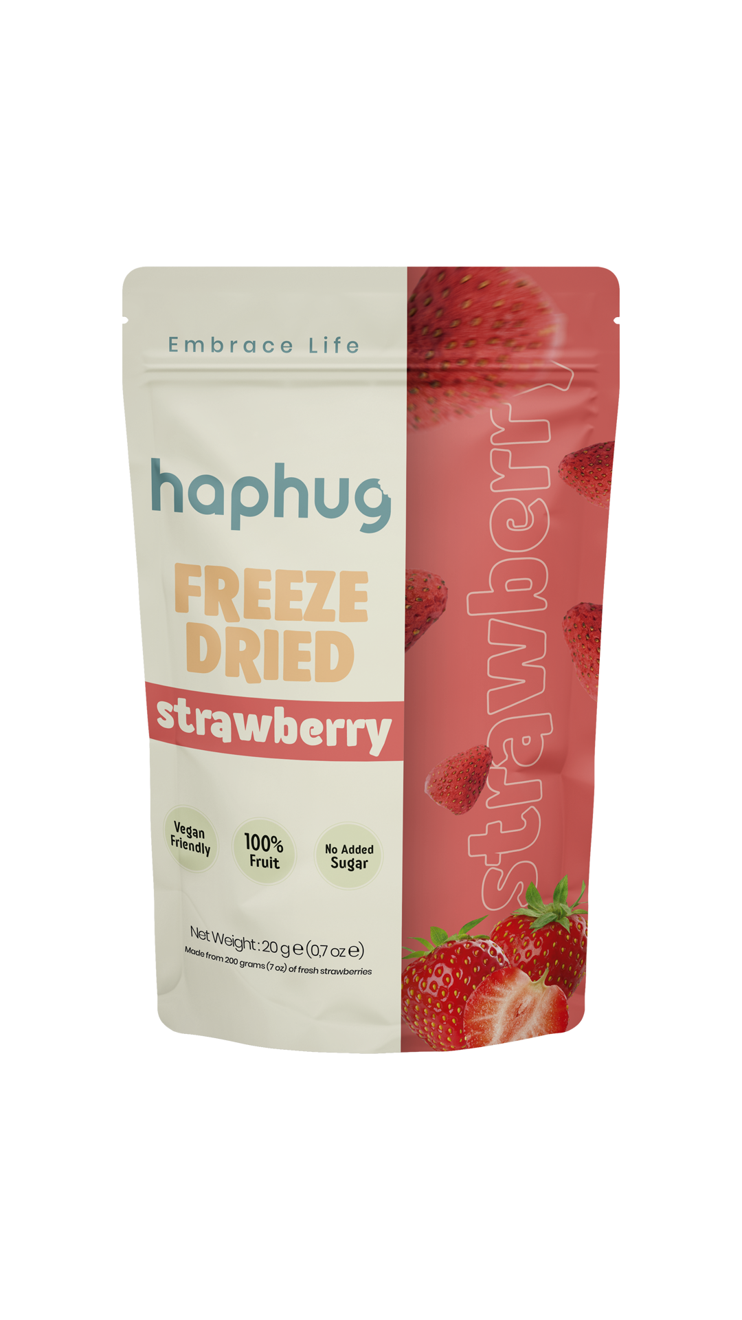 Haphug Gefriergetrocknete Ganze Erdbeeren – 20 g